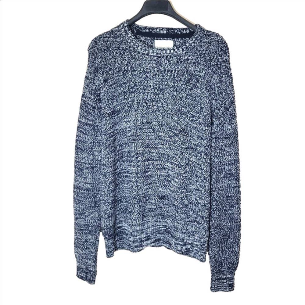 American Eagle Men's Black White Heavy Knit Sweater Size M